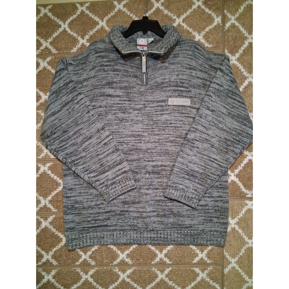 Vintage Southpole Sweater Mens XL Gray Marled 1/4 Zip Pullover Long Sleeve Heavy